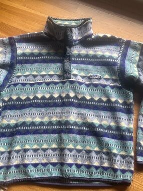 Patagonia vintage diamond print Synchilla size small blue